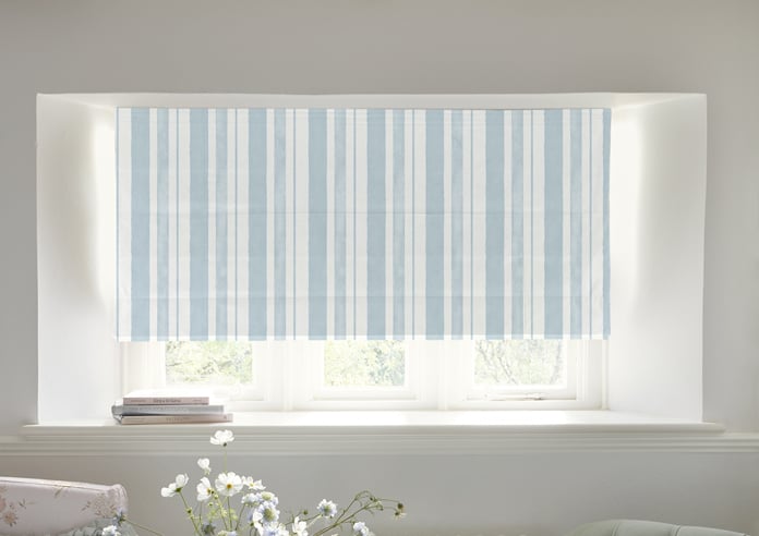 Shabby Chic by Rachel Ashwell Watercolour Stripe, Pale Blue - Twist&Fit Roman Blind - Image 3